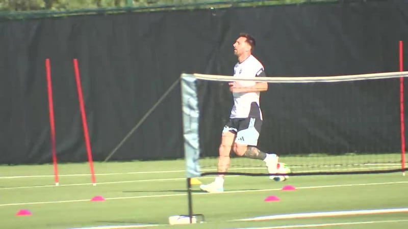Lionel Messi was not with his Argentina teammates when they took the practice field on...