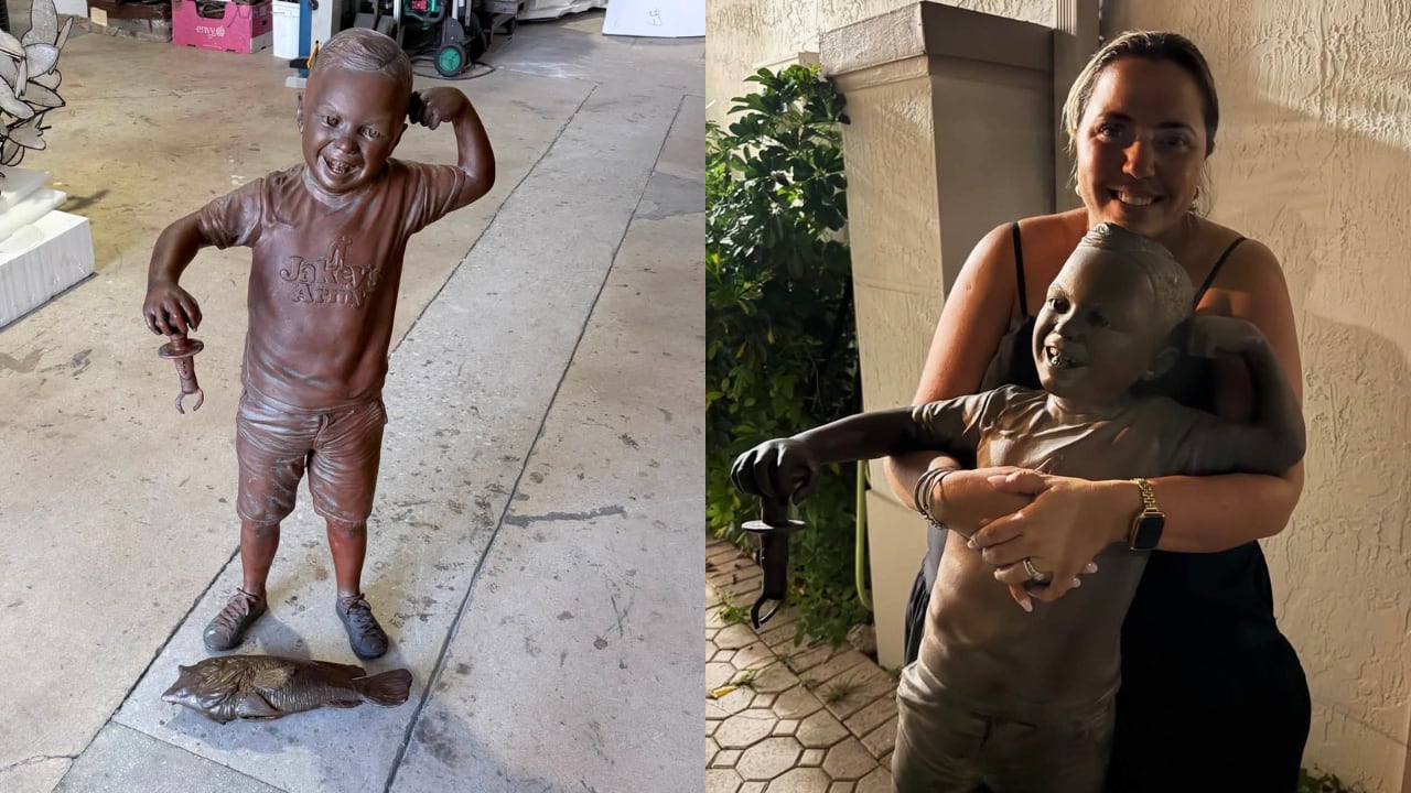 Stolen Bronze Statue Honoring Young Cancer Victim Recovered in Miami Lakes; Two Arrested
