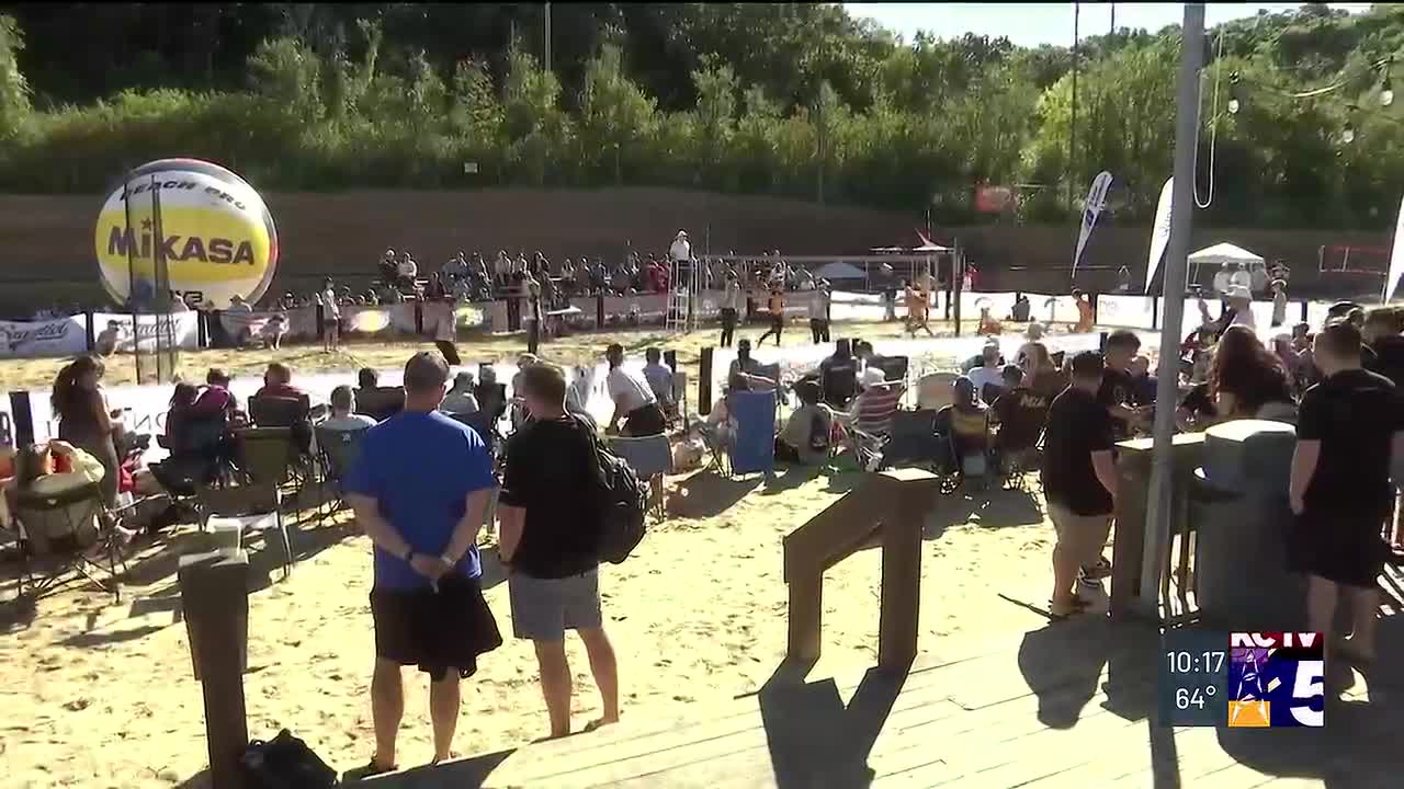 Olympic gold medalists hit the sand in Shawnee to show off skills and encourage kids