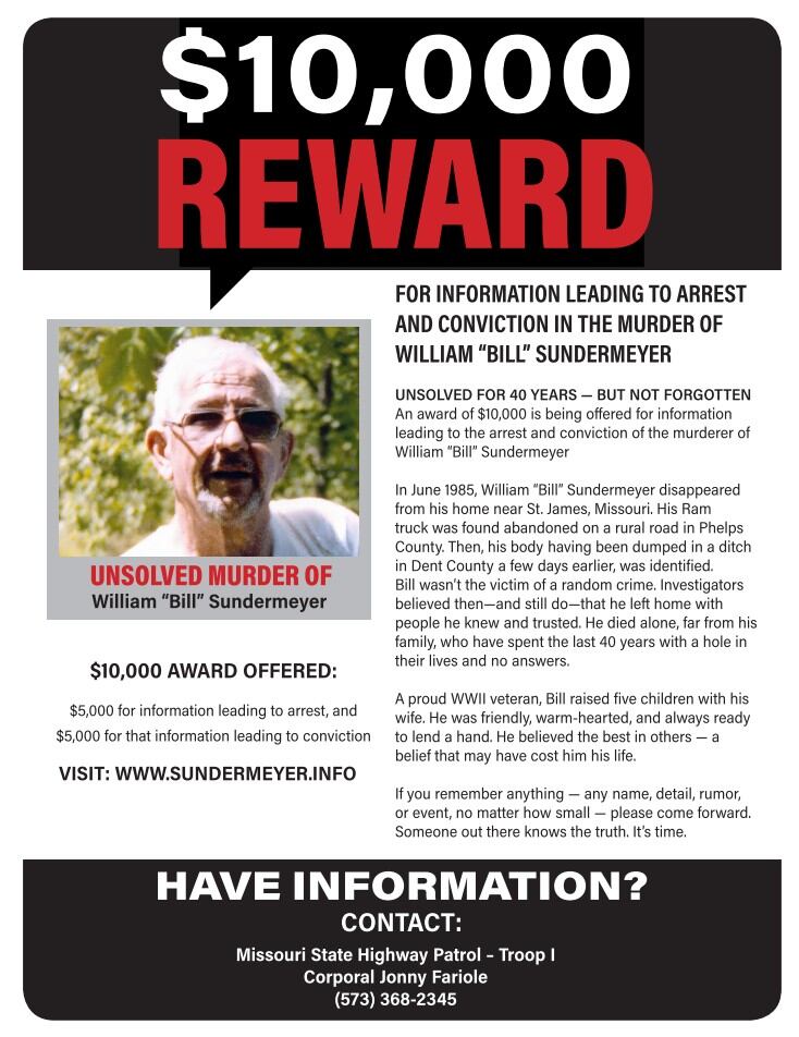 Family Offers $10,000 Reward in 1985 Missouri Man’s Suspicious Death