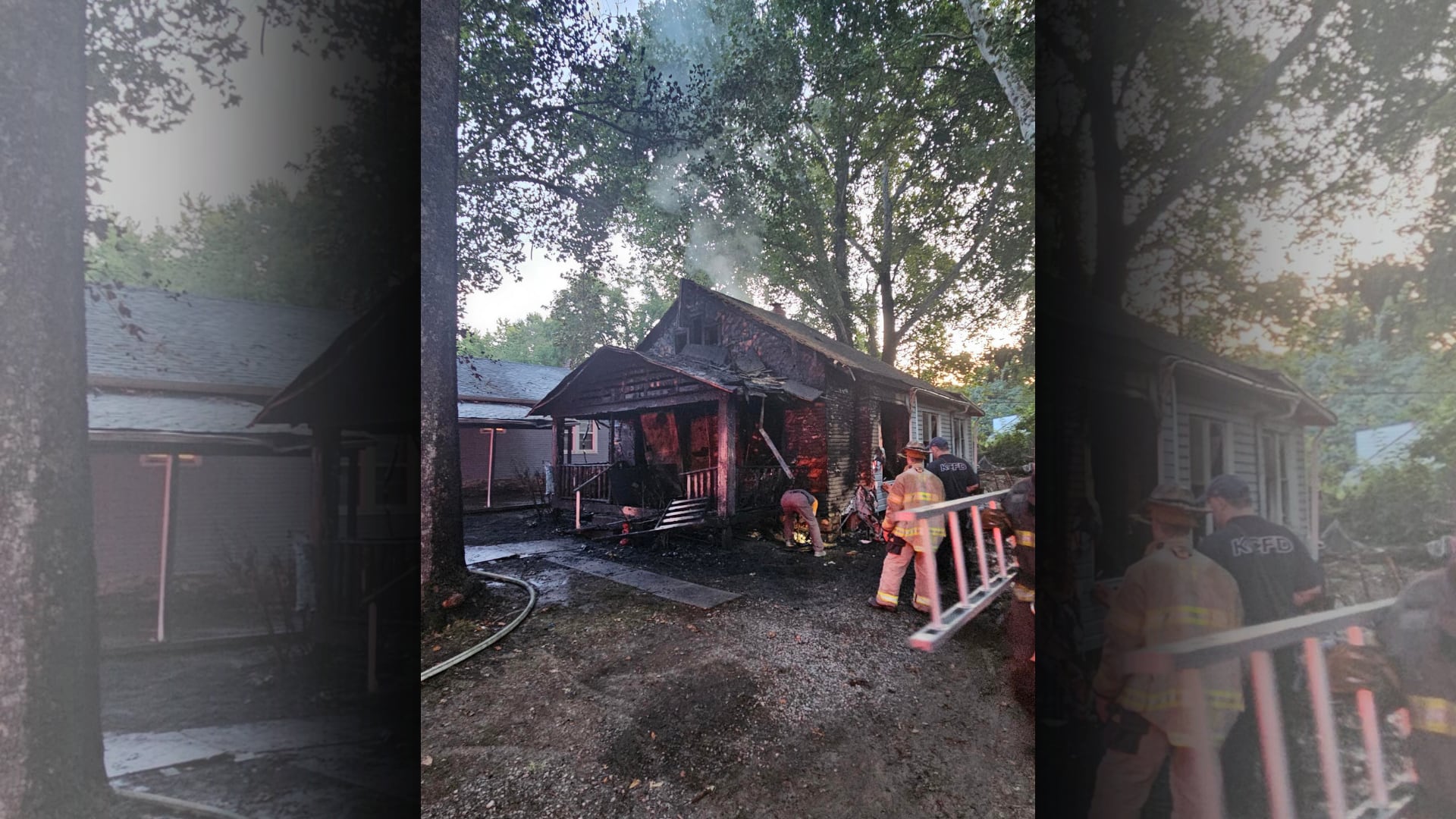 Kansas City Firefighters Respond to House Fire, Secure Gas Leak