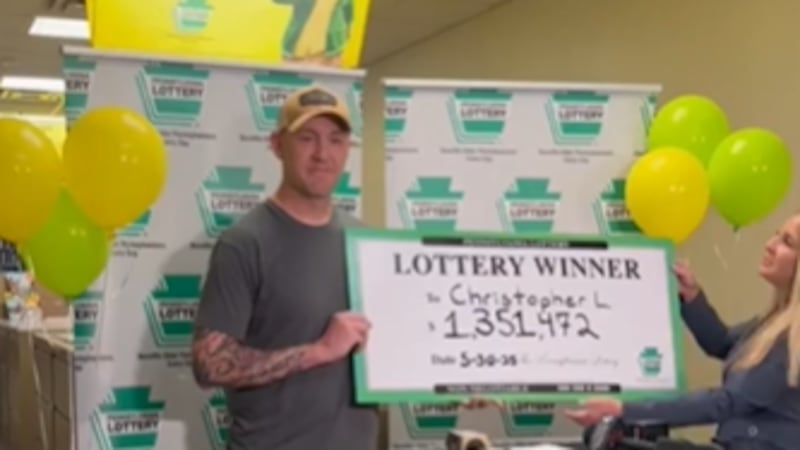 The Pennsylvania Lottery said an active-duty military member won $1.3 million.