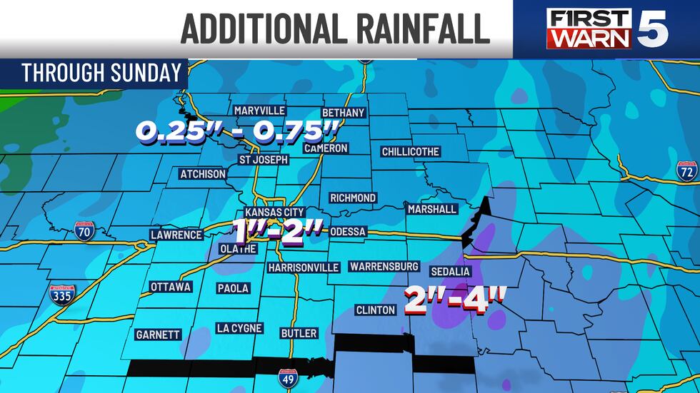 Potential rainfall through Sunday