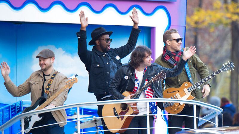 Music band Plain White T's participates in the Macy's Thanksgiving Day Parade on Thursday,...