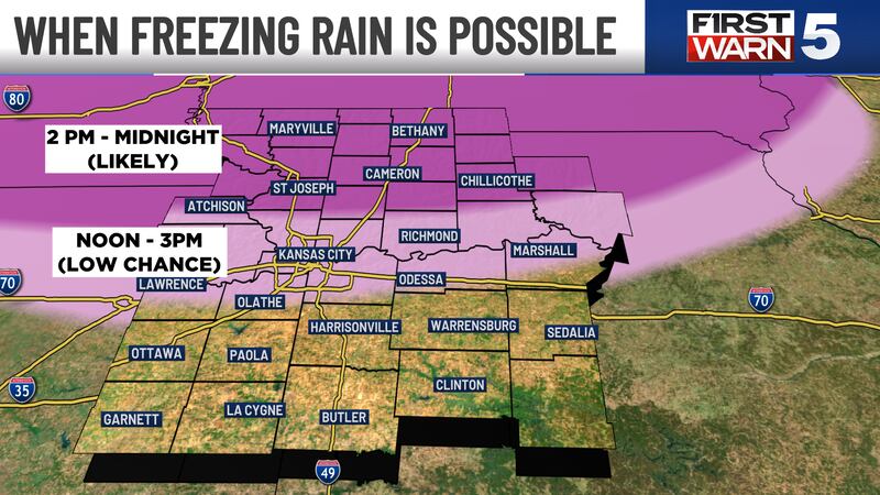 First Warn: Rain and freezing rain impact the viewing area