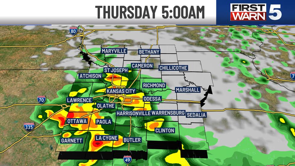 Thursday morning rain.