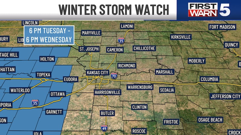 The National Weather Service in Topeka has issued a Winter Storm Watch for our far western...