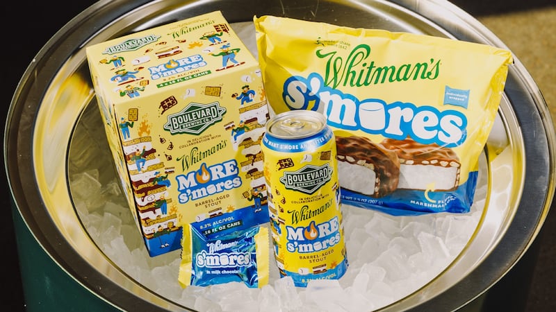 The partnership is between Russell Stover's Whitman's Chocolate and Boulevard Brewing Company.