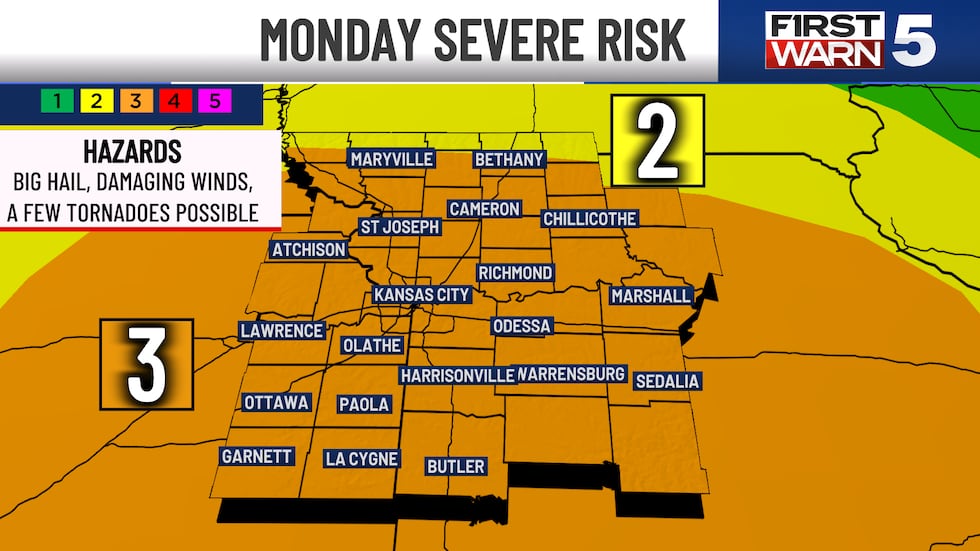 Monday severe risk