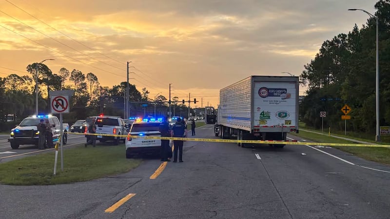 In this photo provided by the St. Johns County Sheriff's Office, the eastbound lanes of SR 16...
