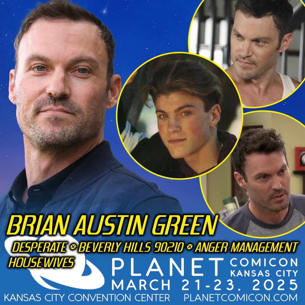 Brian Austin Green is set to attend Planet Comicon Kansas City from march 21-23, 2025.