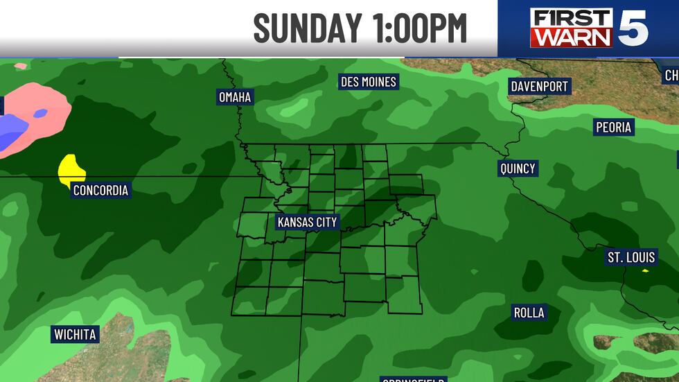 Sunday afternoon figures to have some rain in the area.