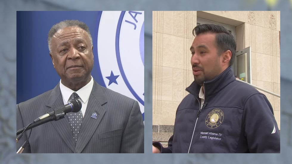 Jackson County Executive Frank White and Jackson County Legislator Manny Abarca.