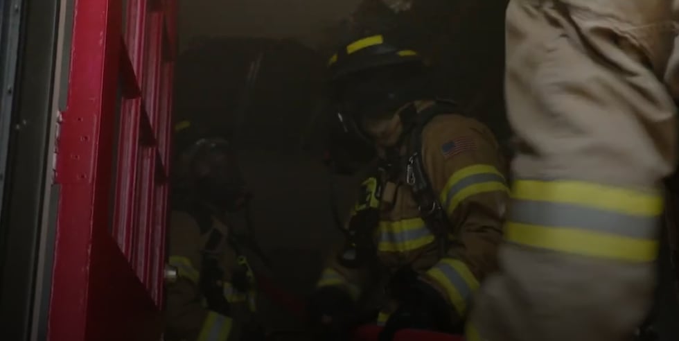 Overland Park firefighters extinguish a blaze on May 29, 2025.