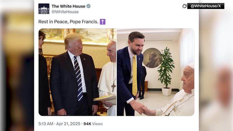 The White House shared a memorial post for the late Pope Francis.