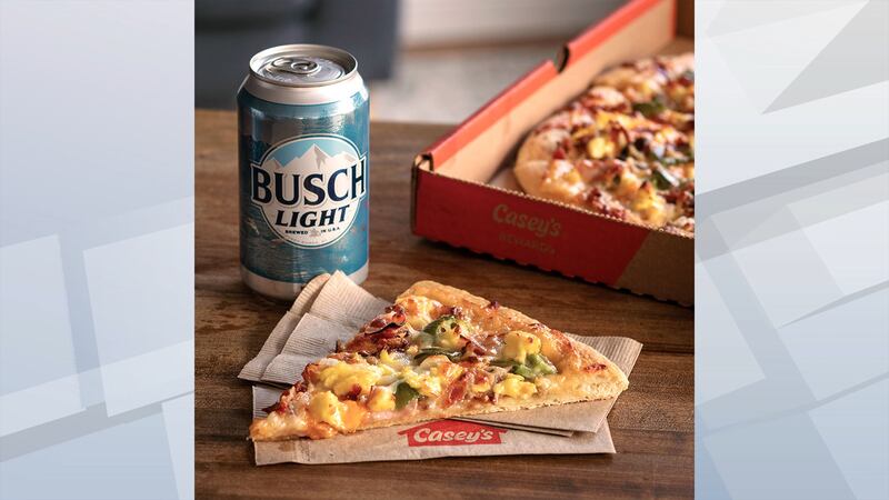Casey's and Busch partner for Breakfast Beer Cheese pizza