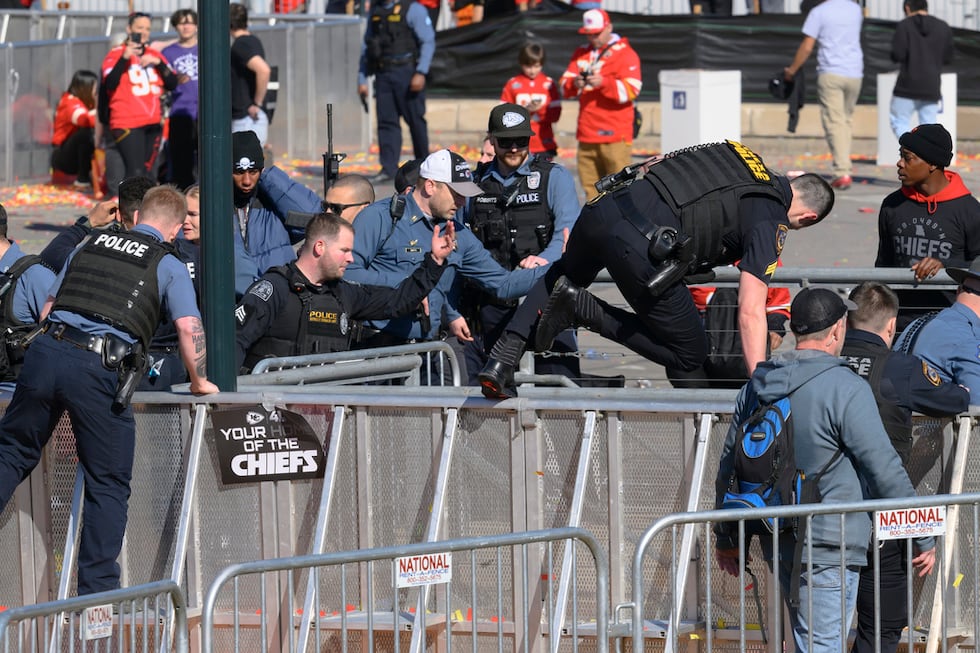 Law enforcement personnel clear the area around Union Station following a shooting at the...