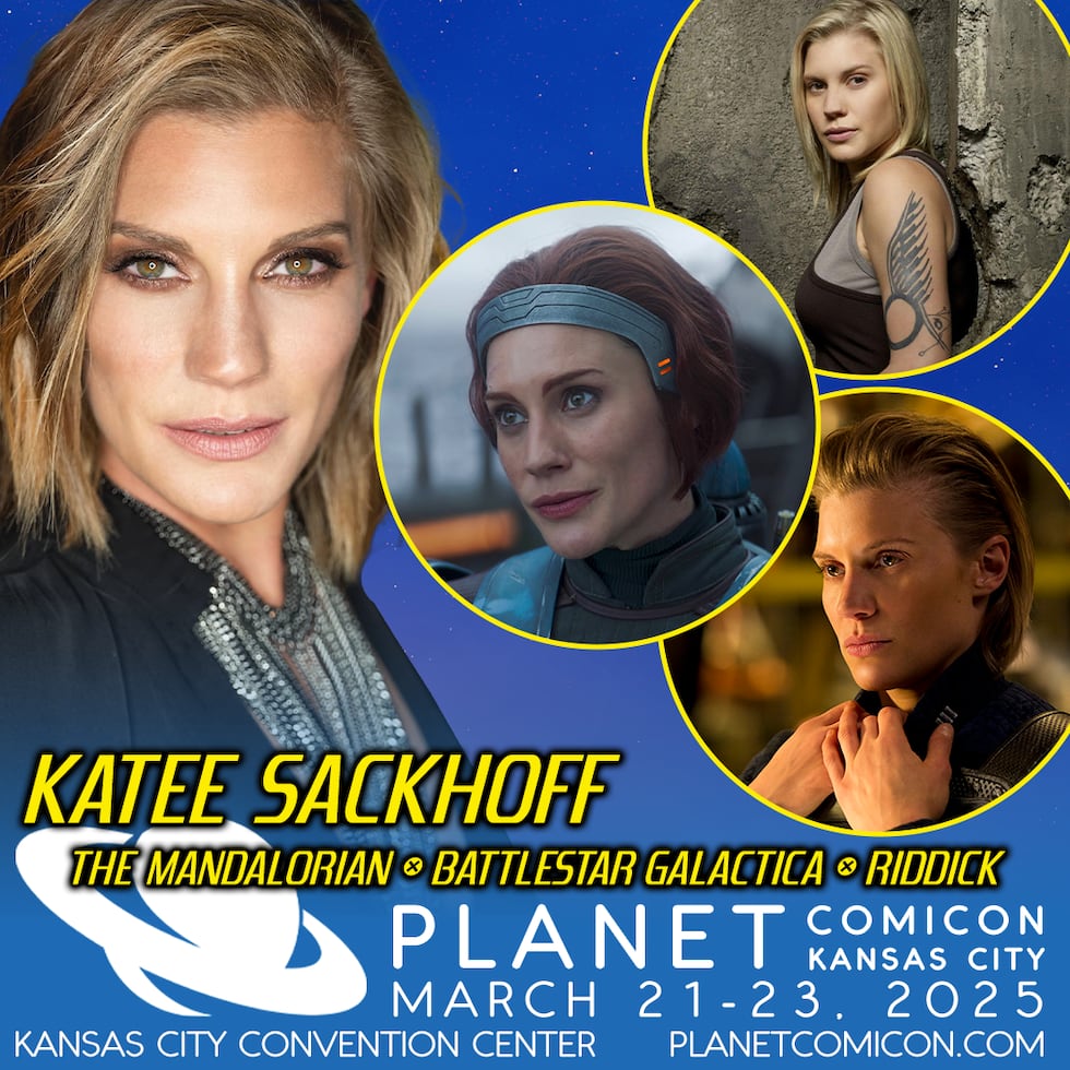 Katee Sackhoff is set to attend Planet Comicon Kansas City from march 21-23, 2025.