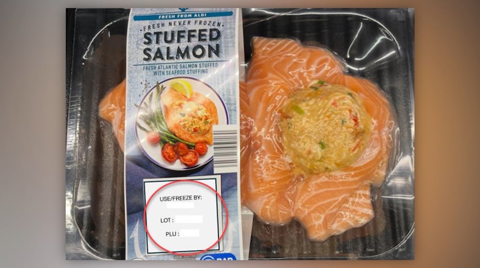 Certain packages of salmon sold at Aldi stores in three U.S. states have been recalled for...