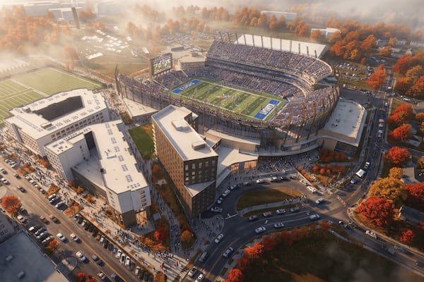 Đại học Kansas công bố bản vẽ phối cảnh cho giai đoạn 2 của dự án cải tạo Sân vận động tưởng niệm David Booth Kansas.