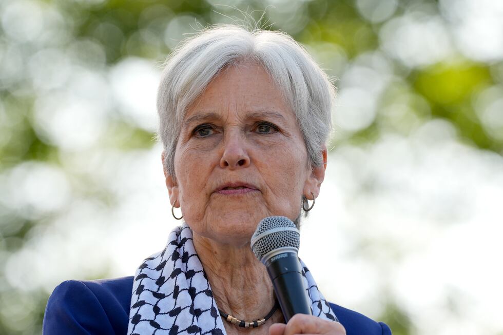 Green Party presidential candidate Jill Stein speaks during a rally at Union Park during the...
