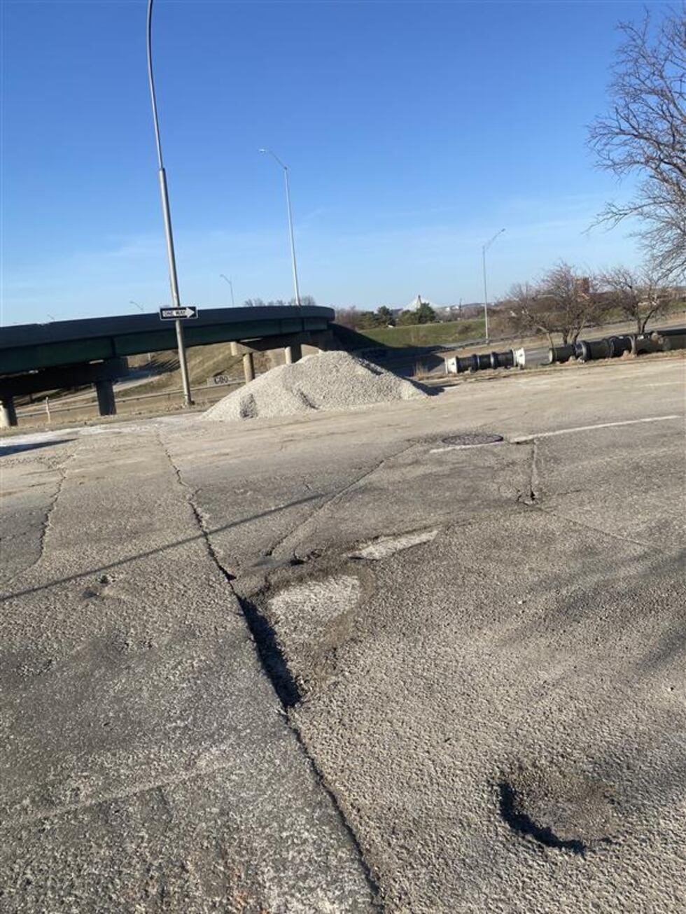 This pothole on 6th Street downtown shows how a cut caused by a utility can lead to a pothole...