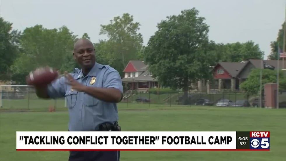 A free football camp aims to bridge the gap between kids and police by teaching skills on the...