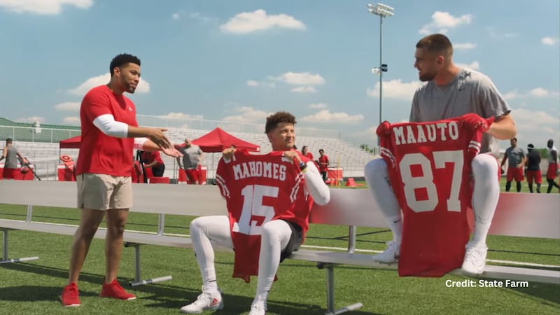 Kansas City Chiefs quarterback Patrick Mahomes and tight end Travis Kelce star in a new State...
