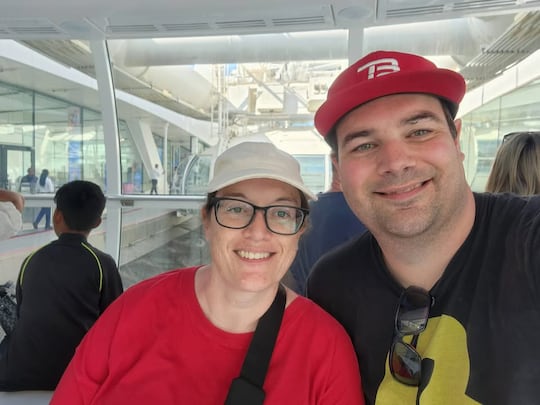 The couple was stranded in the UAE when conflict broke out in the Middle East last weekend.