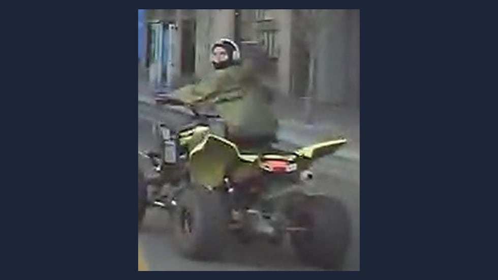 Police released this photo of an ATV driver accused of running over a police officer in...