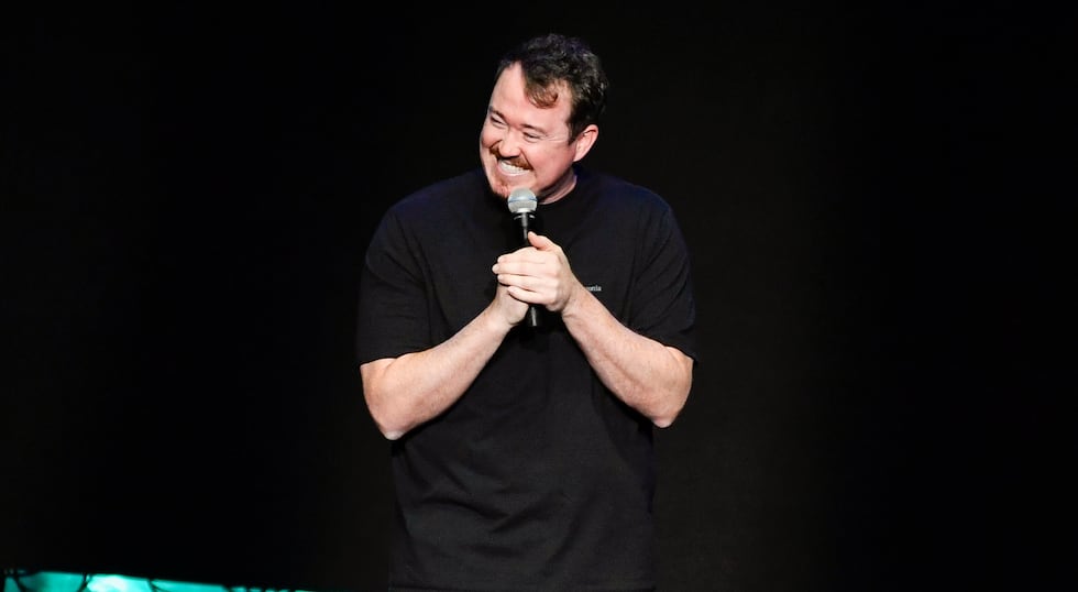Shane Gillis performs at Madison Square Garden during Dave Chappelle's 50th birthday...
