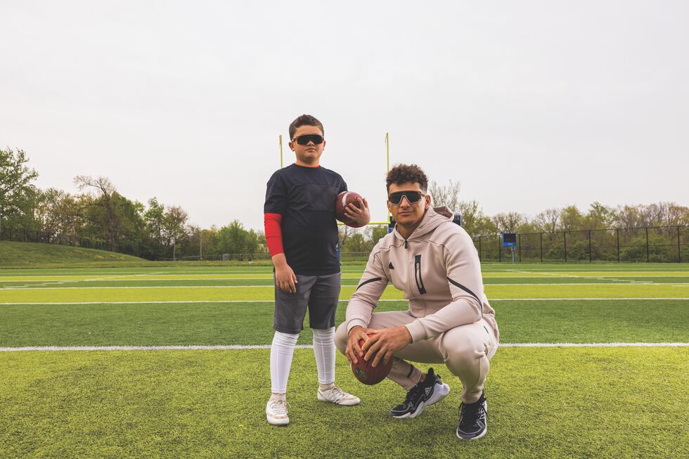 Patrick Mahomes filmed an Oakley commercial at St. Pius X High School in Kansas City, Missouri.