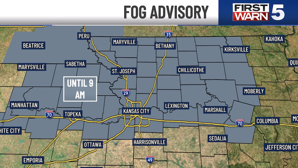 Early patchy fog, humidity eventually falls later Wednesday