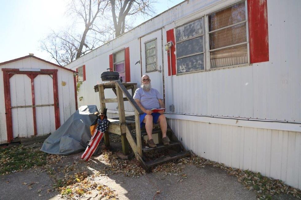 Tim Middaugh lives in a trailer home in Peculiar, Missouri, and said he is has had to make...