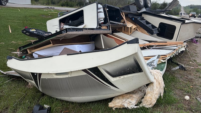 A storm left an estimated 50 to 60 homes with complete losses or significant damage in...