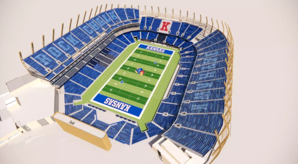 Kansas Athletics shared new renderings of David Booth Kansas Memorial Stadium.