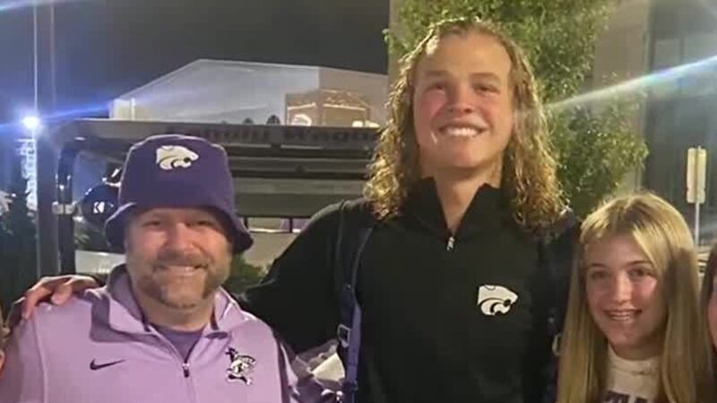 Kansas State University quarterback Avery Johnson is raising money to help his former Maize...