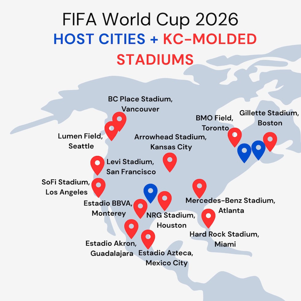 Kansas City-based firms had a hand in the construction and design of 13 of the 16 stadiums set...