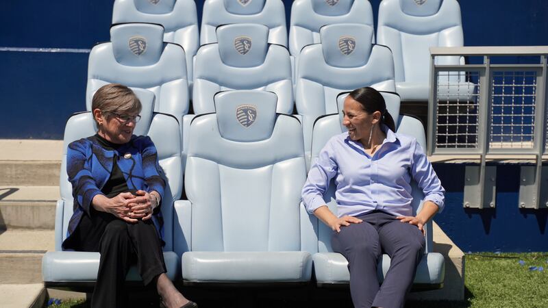 Kansas Governor Laura Kelly and Representative Sharice Davids visited Children’s Mercy Park...
