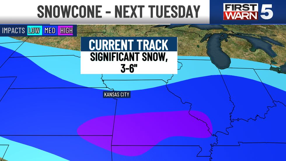 Next Tuesday's snow forecast.