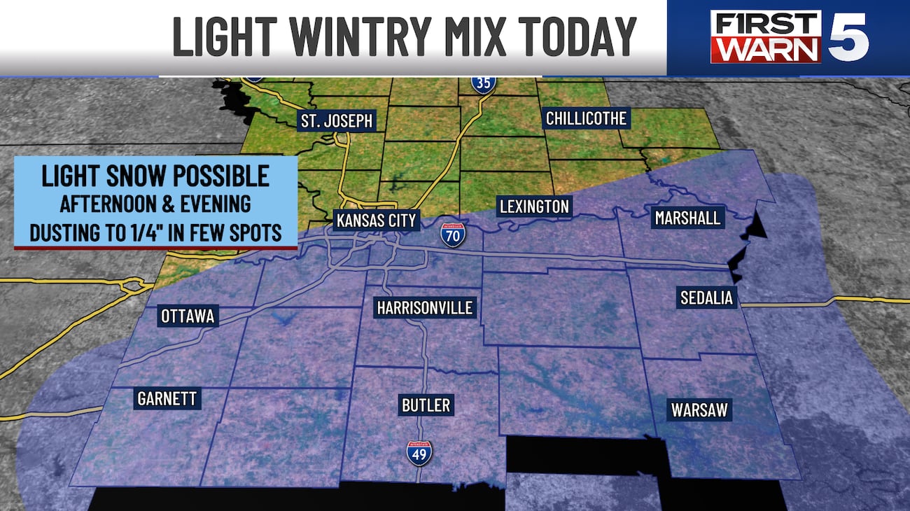 Wintry Mix Example FIRST WARNS: Wintry mix today before record cold Thursday