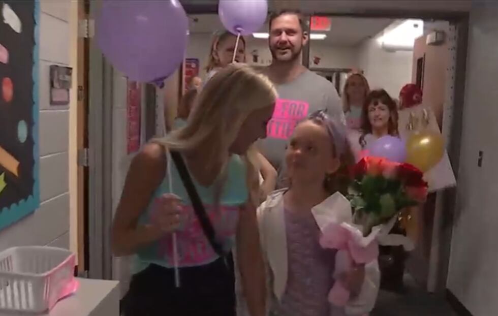 Lottie returns to the classroom cancer free on Aug. 30, 2024, 2 years after she was diagnosed.
