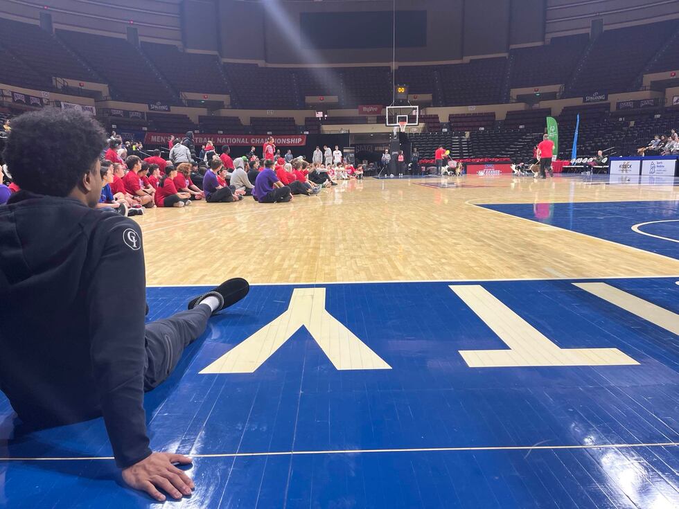 Players in the NAIA Fab Four teams taught their skills at a Special Olympics clinic.