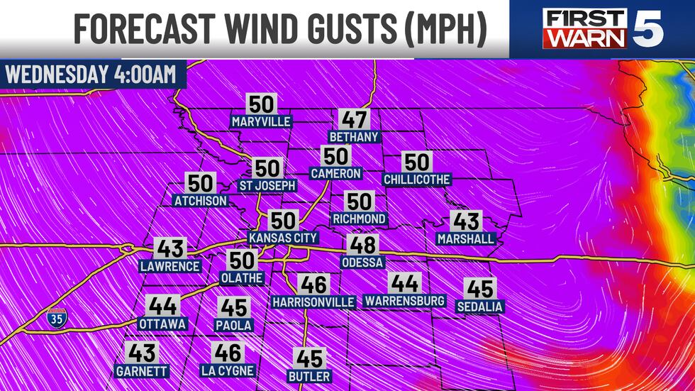 KCTV5 Weather forecast.