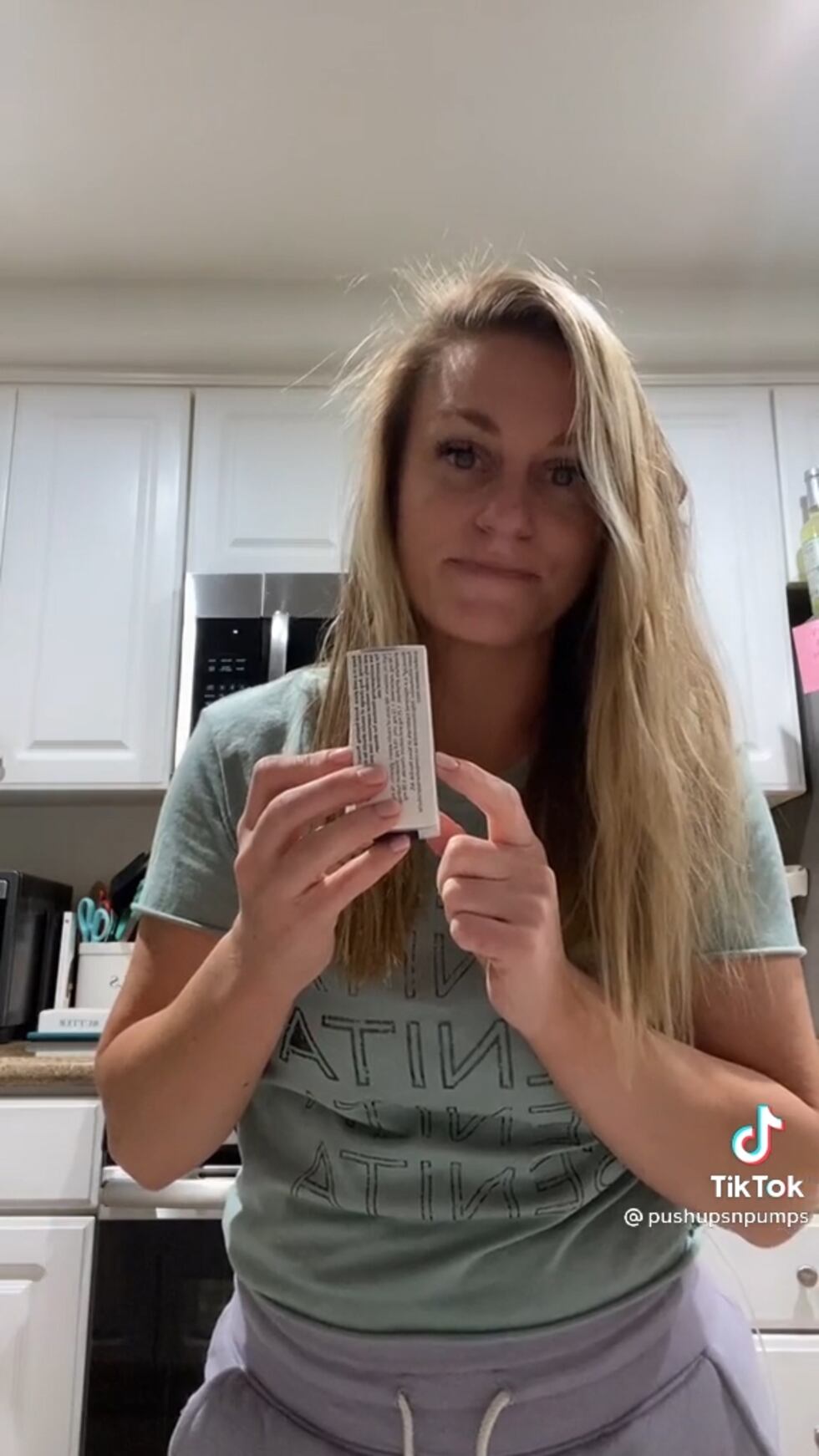 Megan Cornelius discusses the price of her insulin on her TikTok , @pushupsnpumps.