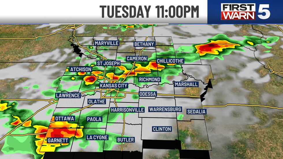 Tuesday night weather.