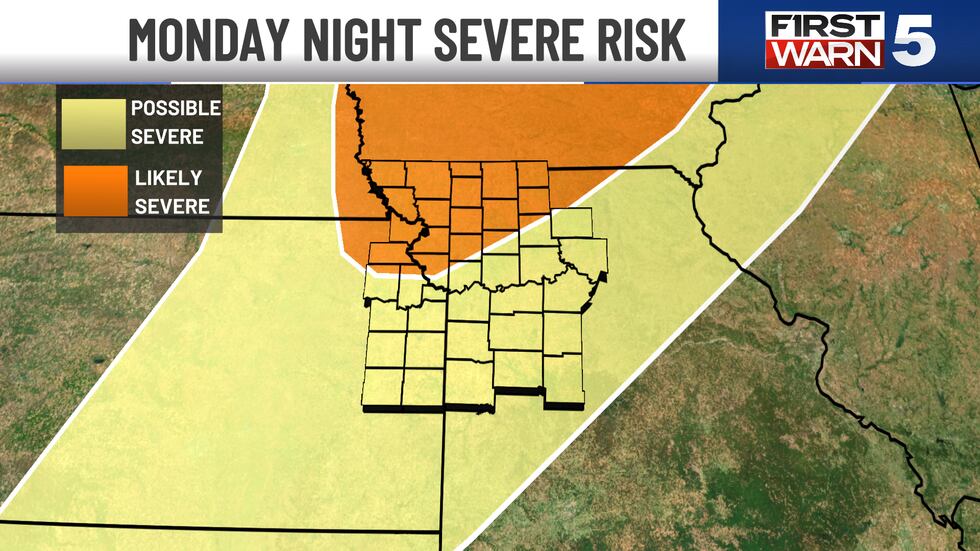 Monday night severe risk