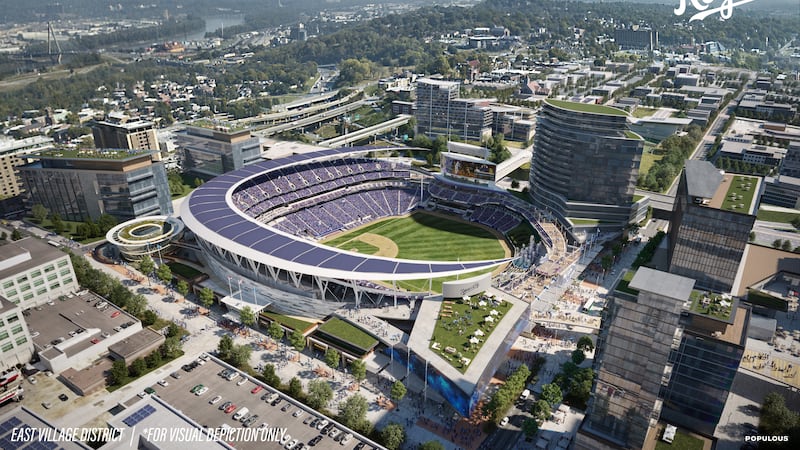 The Royals released images of what a ballpark and entertainment district would look like in...