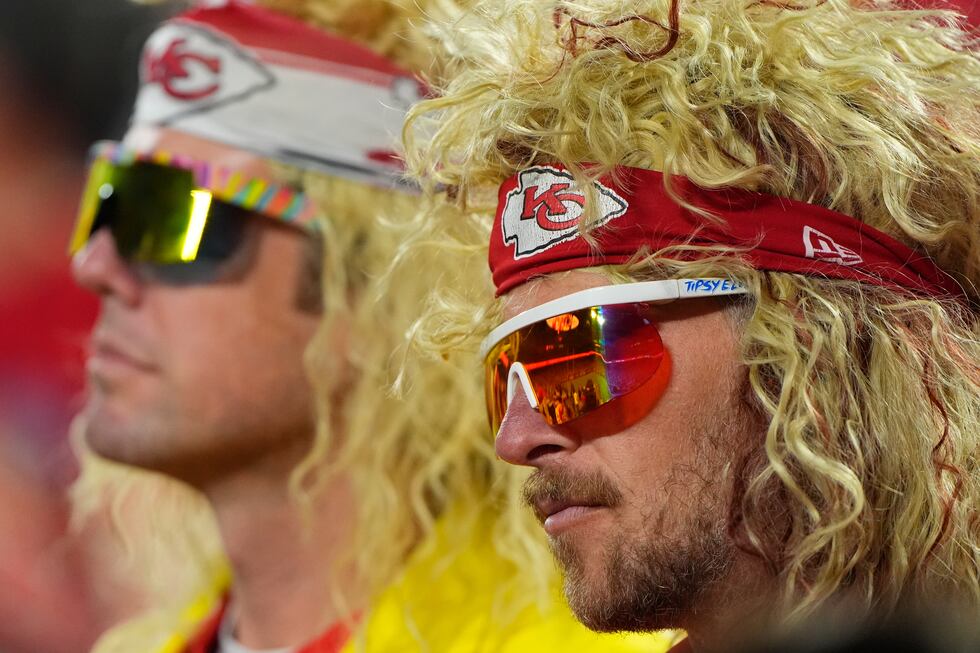 Fans watch during the second half of an NFL football game between the Kansas City Chiefs and...