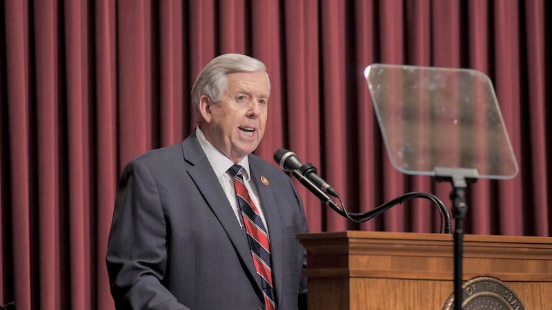 FILE — Governor Mike Parson during the Missouri State of the State address.